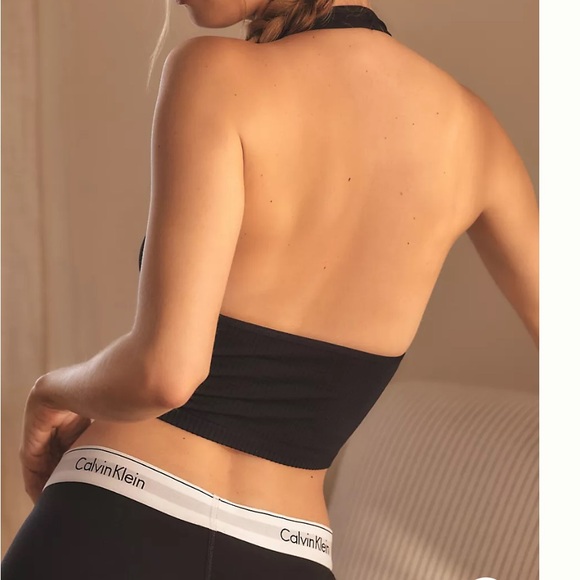 Anthro halter xxs THE REEGAN SEAMLESS HALTER RIBBED CROPPED TANK sz xxs/xs NWT - Picture 4 of 6